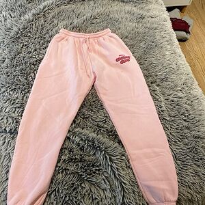 Pink white fox sweatpants